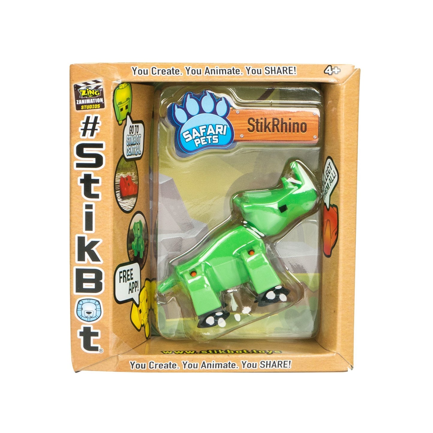 Stikbot safari tê giác-xanh lá cây STIKBOT TST622SF