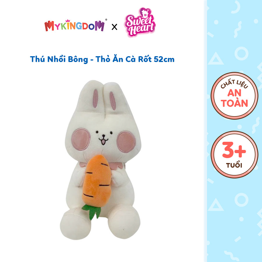Stuffed animal - Rabbit eating carrots 52cm SWEET HEART PLUSH AH21010/52