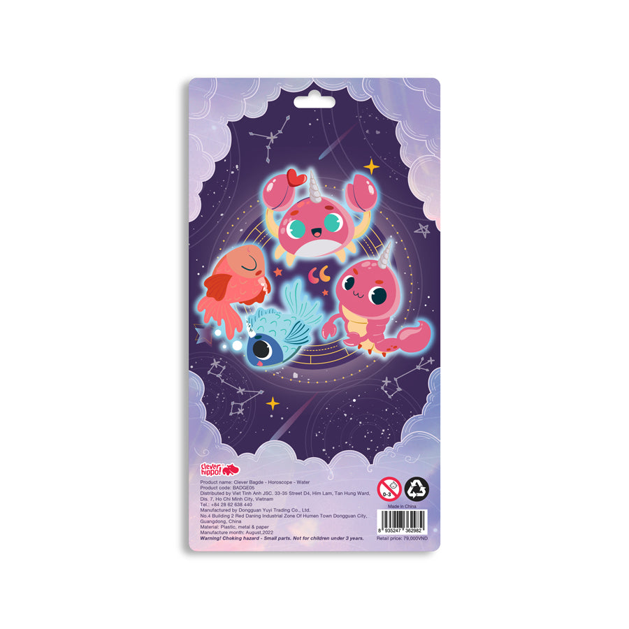 Huy hiệu Unicorn Horoscope - Water CLEVERHIPPO BADGE05