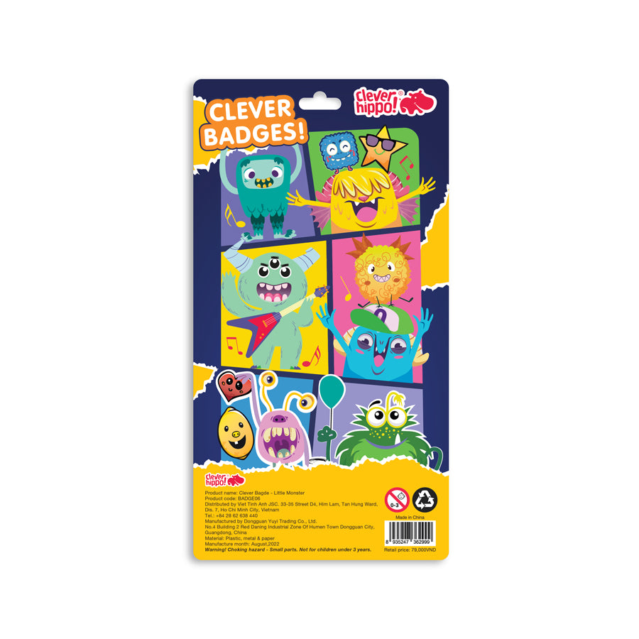 Huy Hiệu Little Monster Tinh Nghịch Cleverhippo Badge06