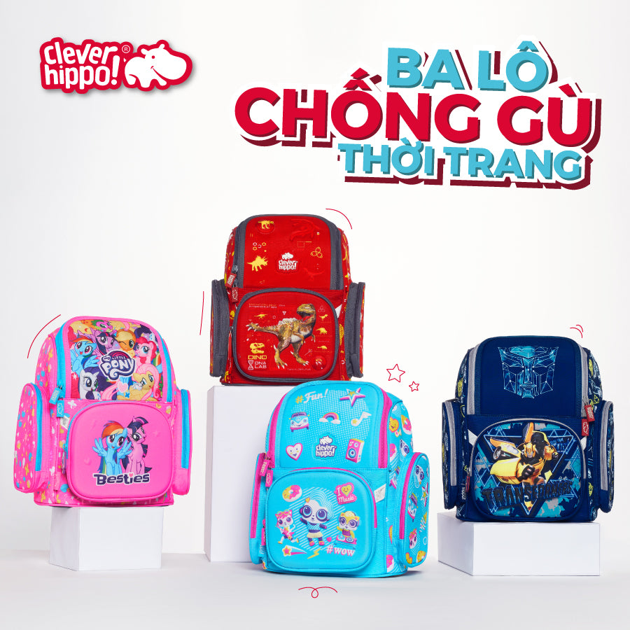 Ba Lô Fancy - Khủng Long Chúa Tể Đỏ CLEVER HIPPO BD1107