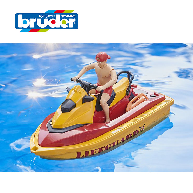 Đồ chơi mô hình tỷ lệ 1:16 Trạm cứu hộ với xe 4 bánh và cano BRUDER BRU62780