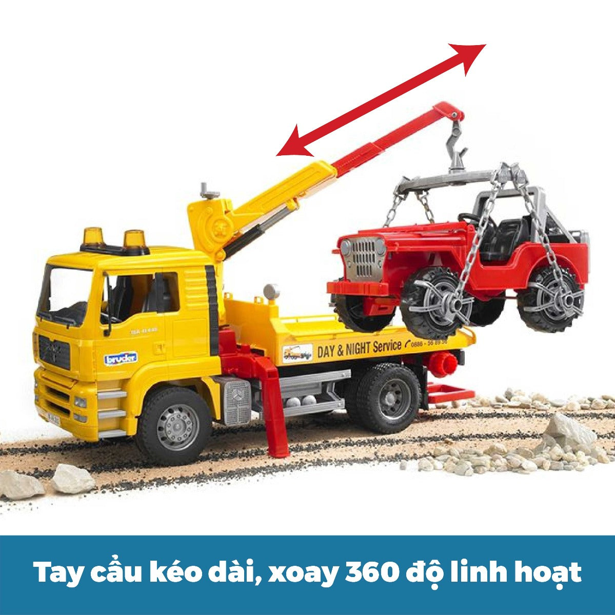 Đồ chơi mô hình tỷ lệ 1:16 Xe cứu hộ MAN TGA và xe jeep BRUDER BRU02750