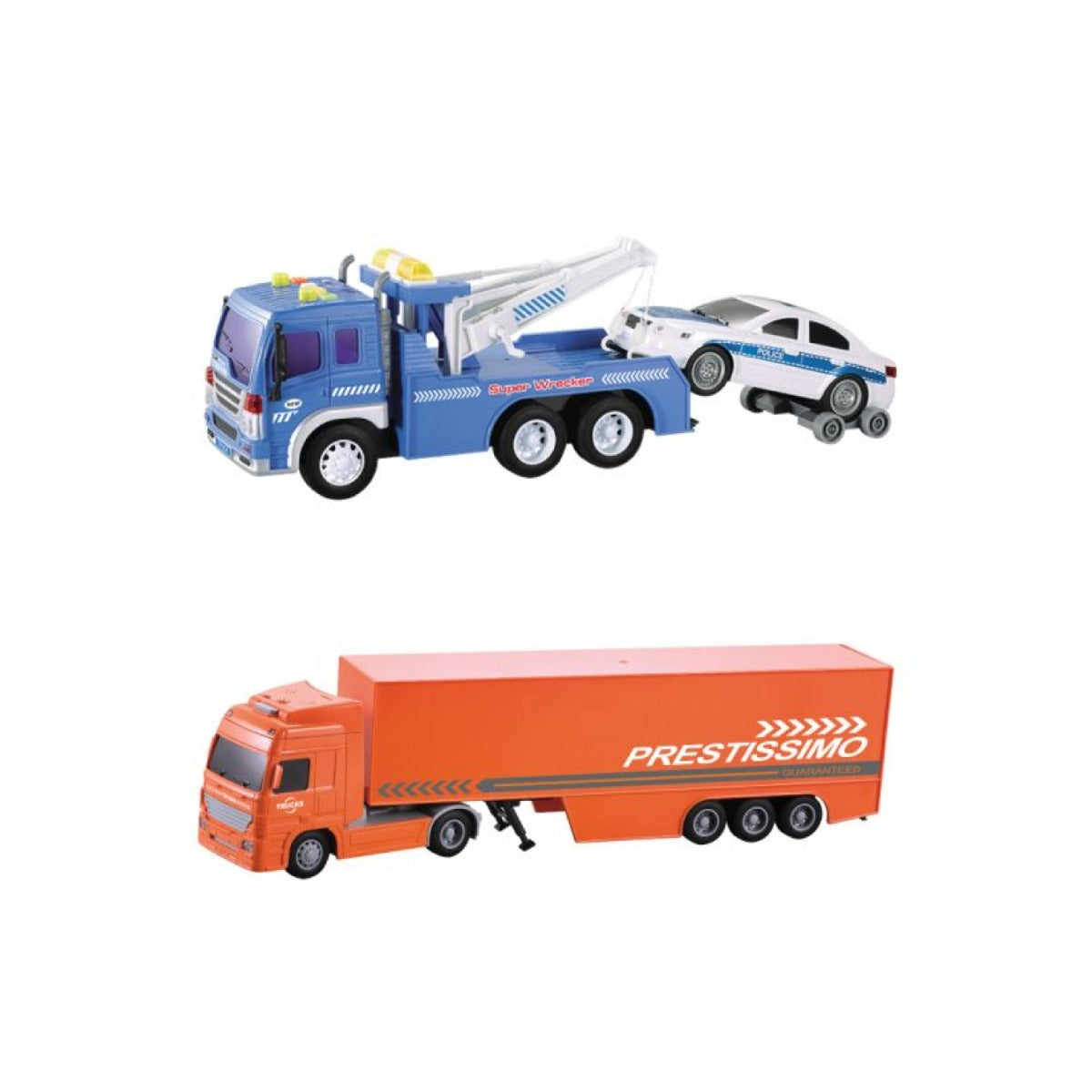 Combo Xe Tải Kéo Cứu Hộ Và Xe Container Dài Có Đèn, Âm Thanh Vecto Cb-Vt570e-Vt796a