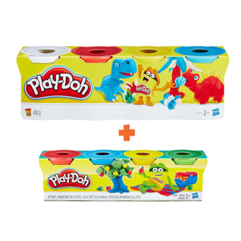 Combo Bột Nặn 4 Màu Và Bột Nặn 4 Màu Mini Playdoh Cbb5517-23241-33