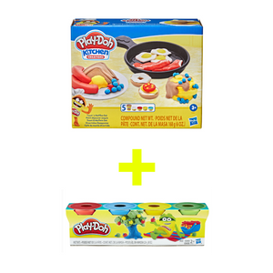 Combo bộ khuôn làm bếp cơ bản và bột nặn 4 màu mini PLAYDOH CBE7253-23241
