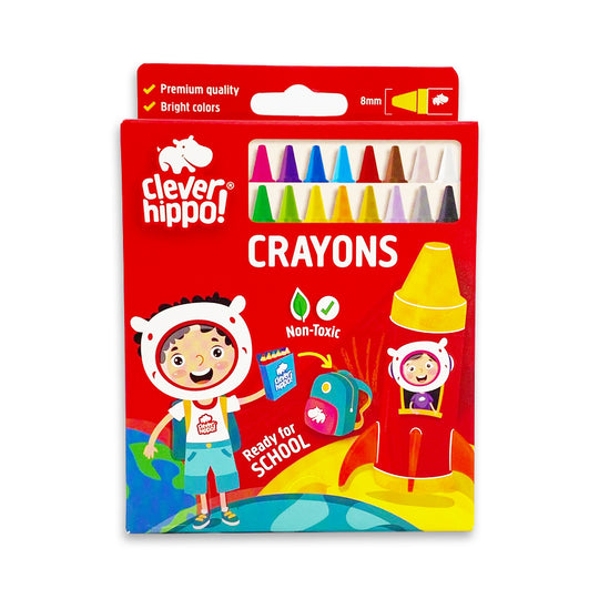 Bộ Bút Sáp Màu Colorful - 16 màu CLEVER HIPPO CRAYON1601