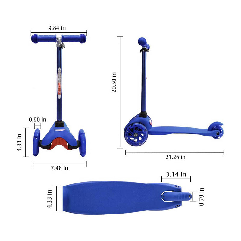 Children's scooter with blue light - height adjustment CHROME WHEEL CW8002L
