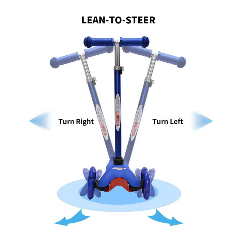 Children's scooter with blue light - height adjustment CHROME WHEEL CW8002L