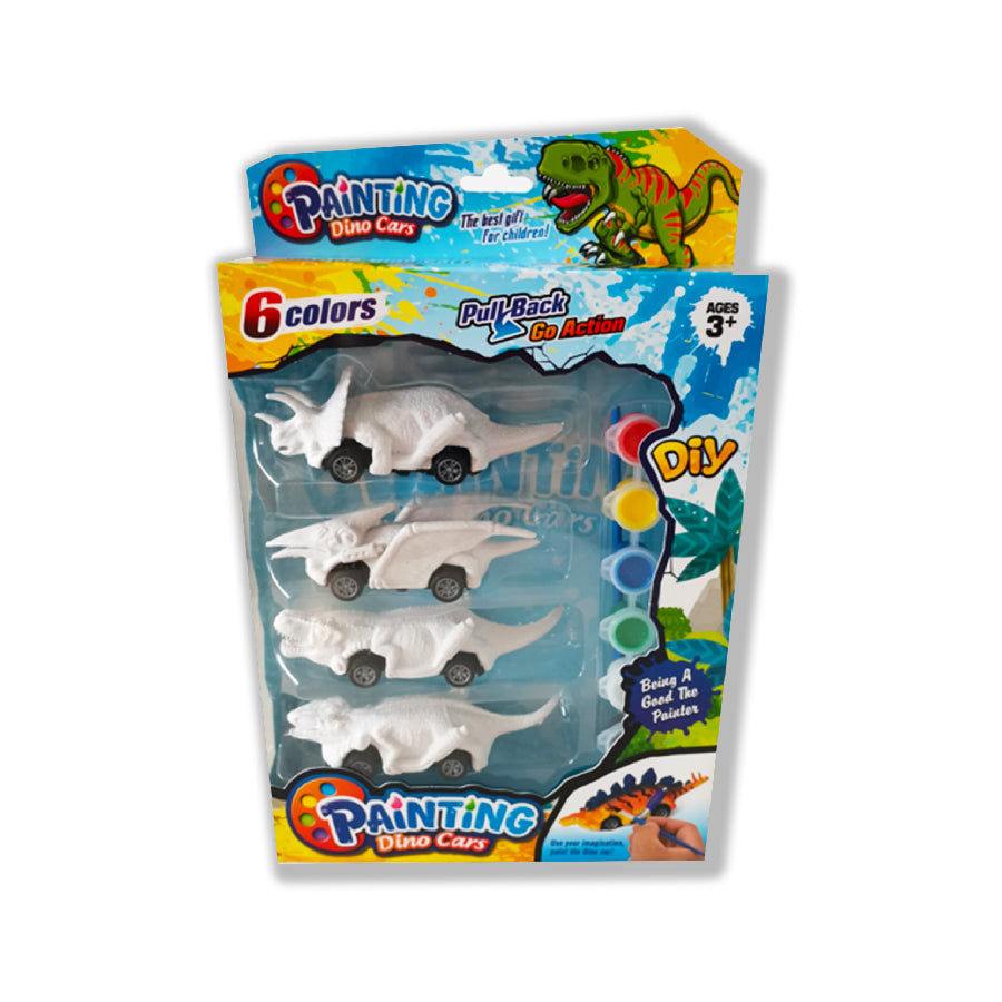 Bộ Tô Màu Khủng Long Sáng Tạo Với 4 Xe Trớn Đi Kèm DINOS PARTY DN82A
