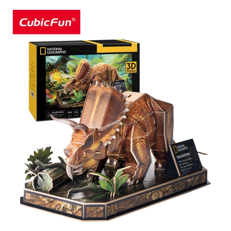 Đồ chơi trẻ em xếp hình 3D Nat Geo: Khủng long Triceratops PUZZLES DS1052H