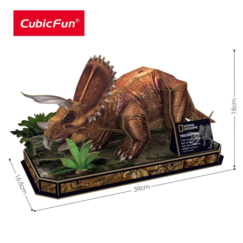 Đồ chơi trẻ em xếp hình 3D Nat Geo: Khủng long Triceratops PUZZLES DS1052H