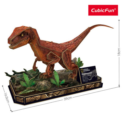 Đồ chơi trẻ em xếp hình 3D Nat Geo: Khủng long Velociraptor PUZZLES DS1053H
