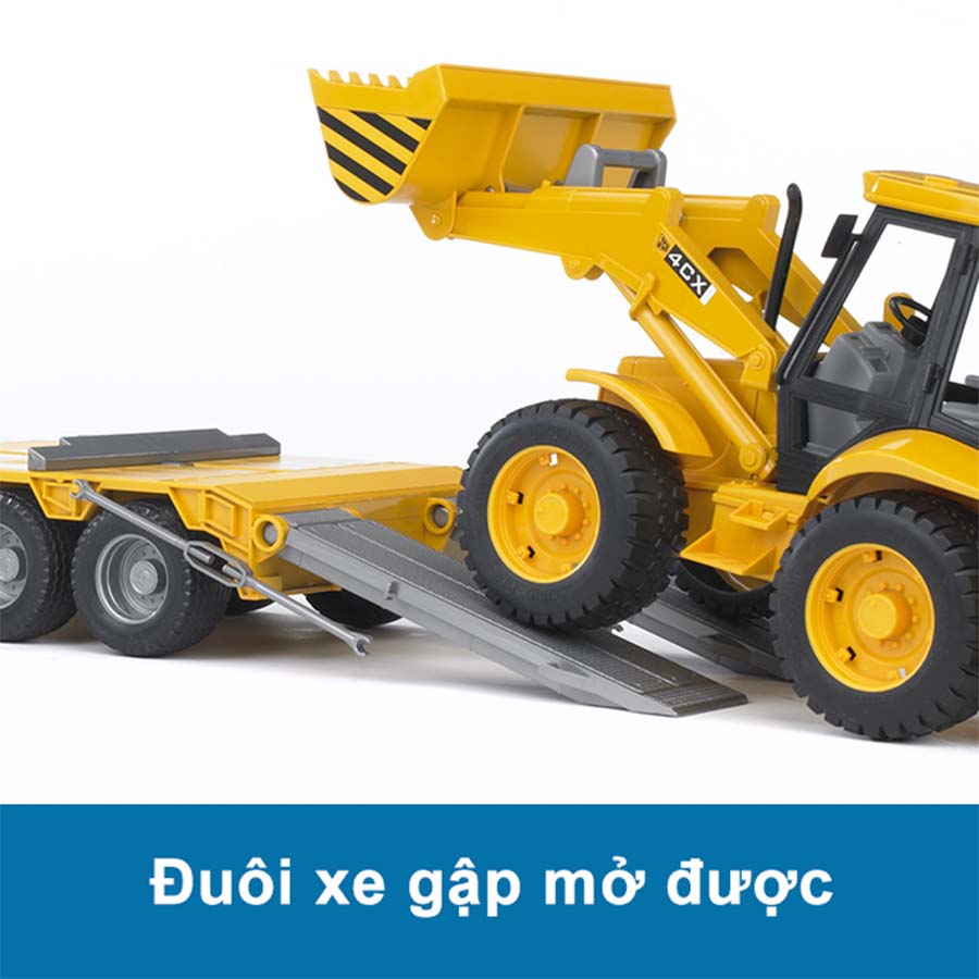 1:16 scale model toy Low-floor truck pulling excavator BRUDER BRU02776