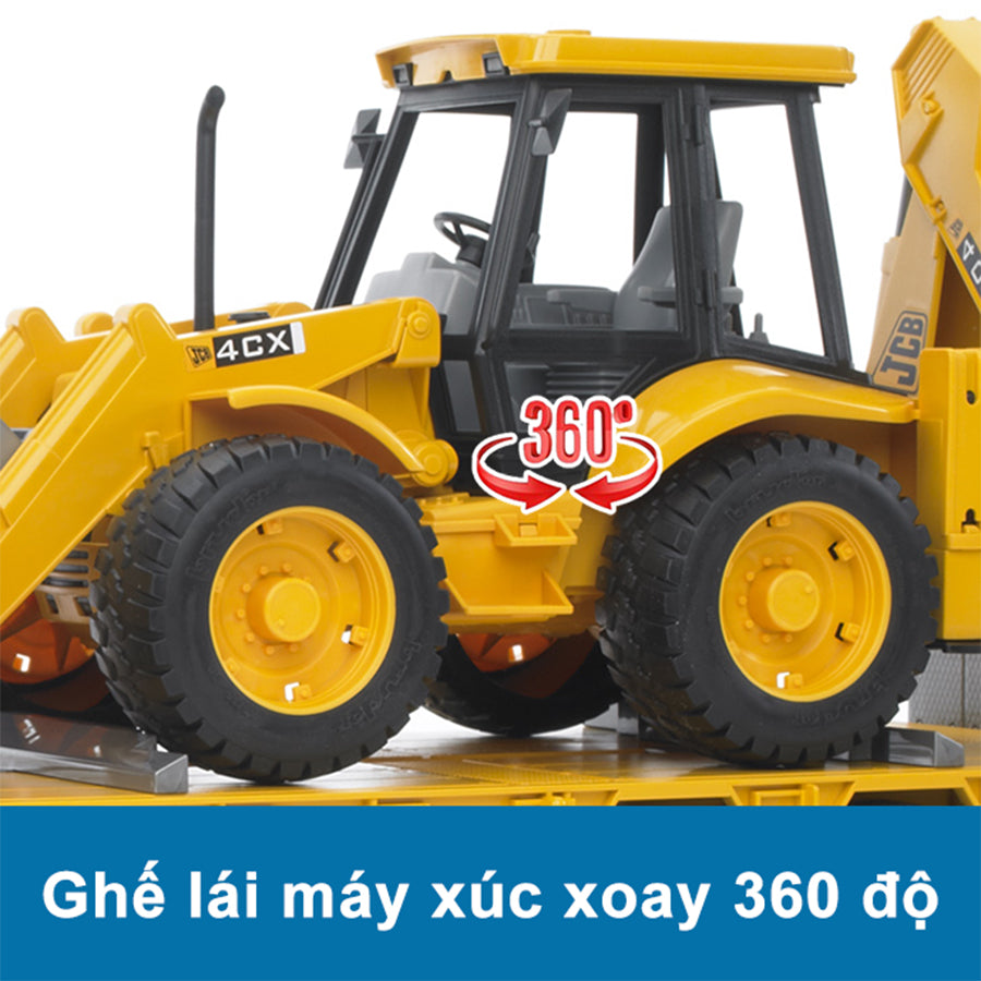 1:16 scale model toy Low-floor truck pulling excavator BRUDER BRU02776