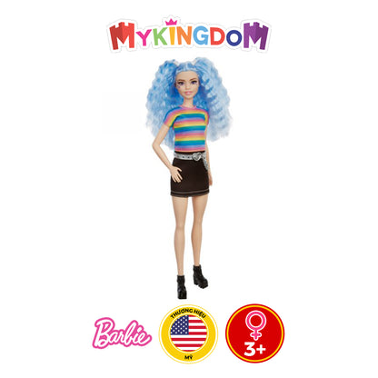 Búp bê thời trang Barbie - Rainbow Striped Top - Black Skirt