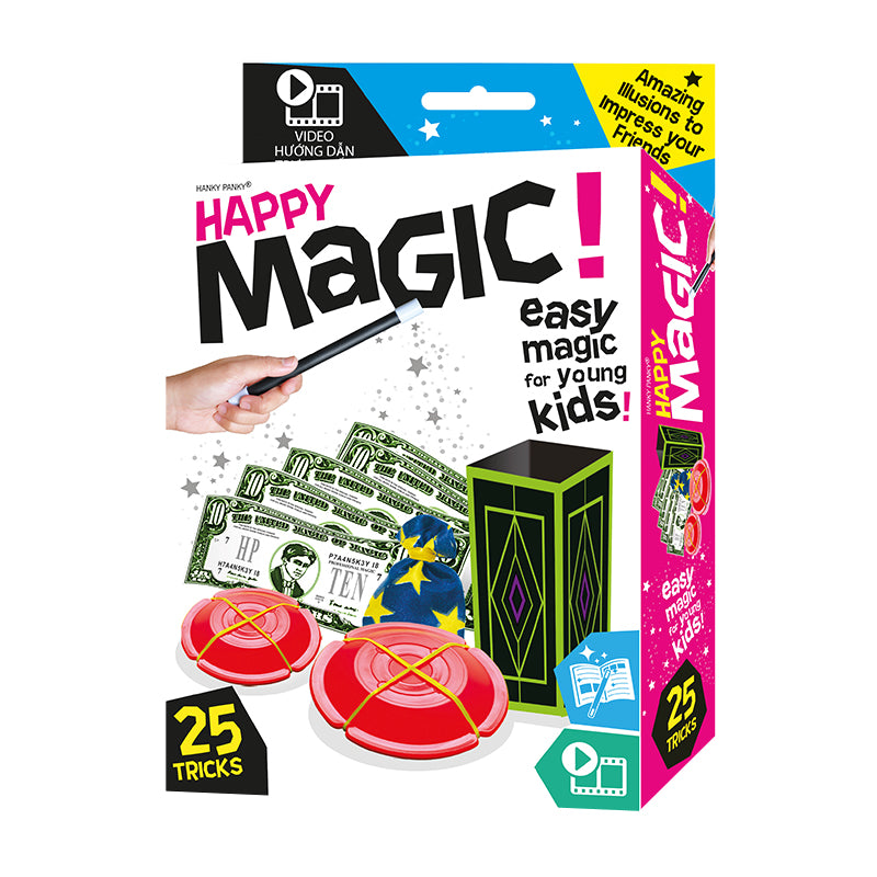 Bộ Happy Magic 25 trò ảo thuật xấp tiền ma thuật và đĩa hát Hanky Panky HP1946