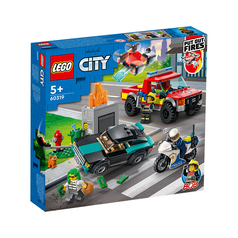 Đồ Chơi Lắp Ráp Xe Cứu Hỏa & Cảnh Sát Truy Bắt Tội Phạm LEGO CITY 60319