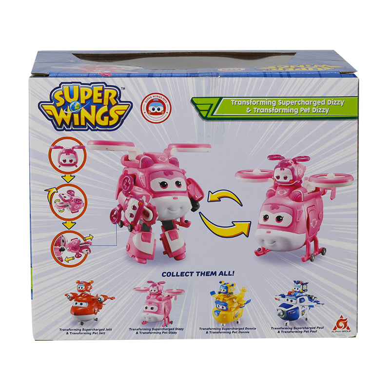 Robot Biến hình Cỡ lớn Dizzy Lốc Xoáy và thú cưng Dizzy SUPERWINGS YW750944