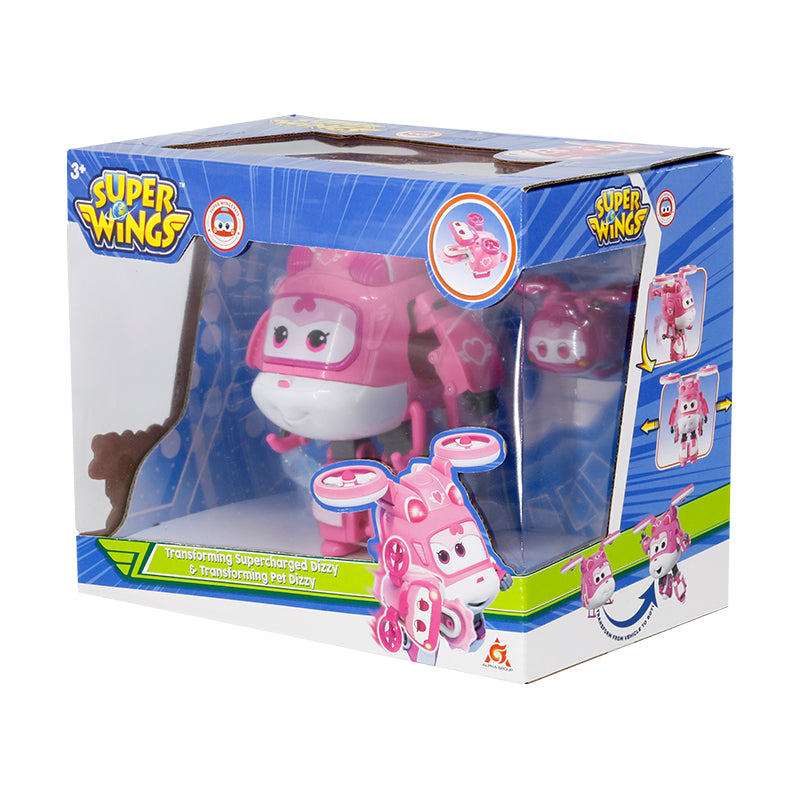 Robot Biến hình Cỡ lớn Dizzy Lốc Xoáy và thú cưng Dizzy SUPERWINGS YW750944