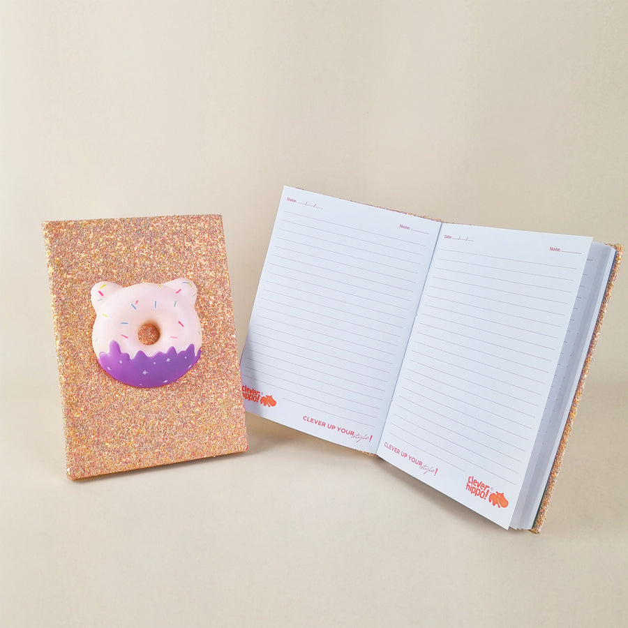 Bộ đồ dùng văn phòng phẩm - Glittery Donut Hồng CLEVERHIPPO NB1202