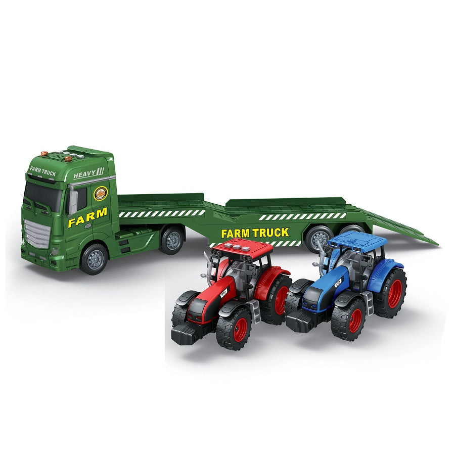 Đồ chơi xe tải chở xe nông nghiệp có đèn và âm thanh VECTO VT69F