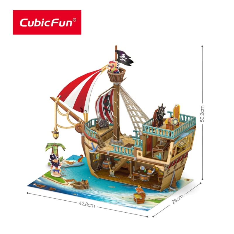 Đồ chơi trẻ em xếp hình 3D: Kho báu tàu hải tặc