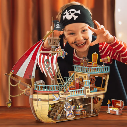 Đồ chơi trẻ em xếp hình 3D: Kho báu tàu hải tặc