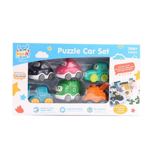 Đồ chơi 6 xe mini kèm xếp hình vui nhộn PEEK A BOO PAB012