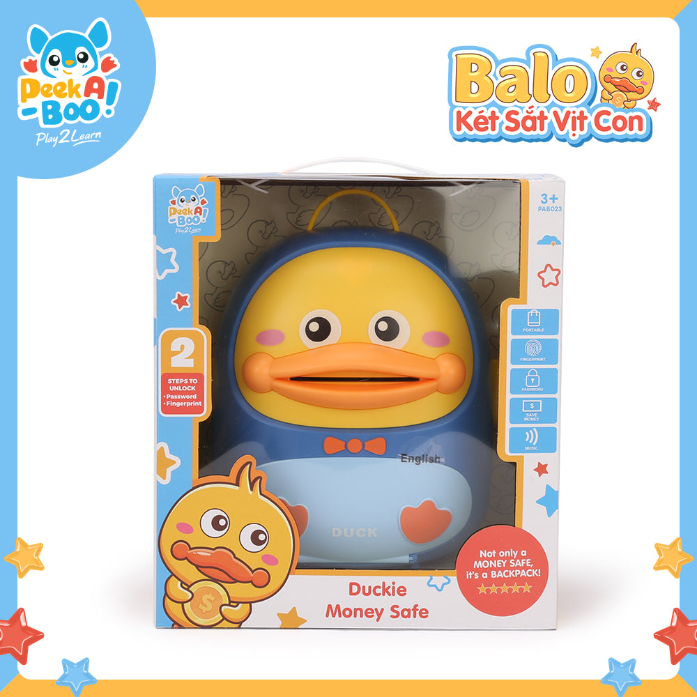 Đồ chơi balo két sắt vịt con cho bé-Xanh PEEK A BOO PAB023B