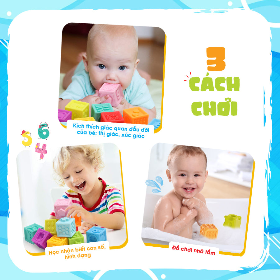 Đồ chơi hình khối nhựa mềm cho bé-16 chi tiết PEEK A BOO PAB025