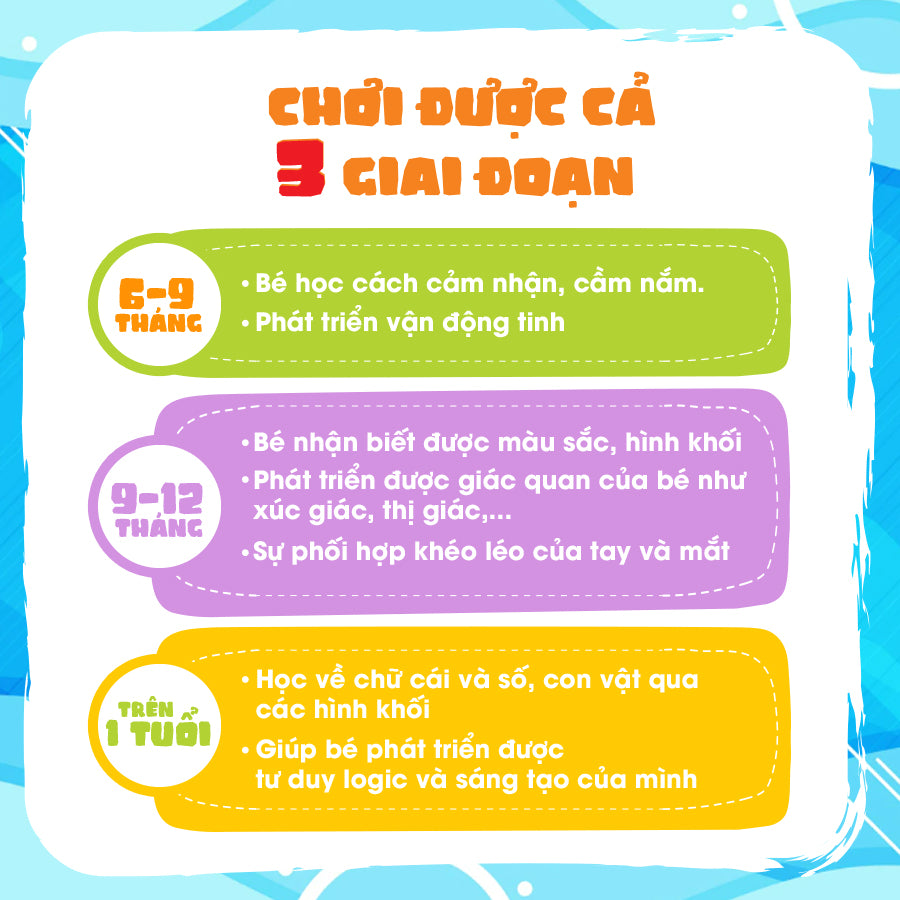 Đồ chơi hình khối nhựa mềm cho bé-16 chi tiết PEEK A BOO PAB025