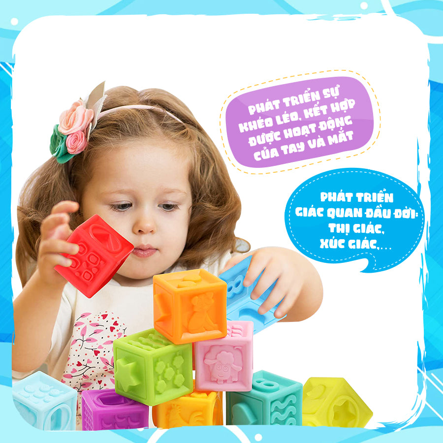 Đồ chơi hình khối nhựa mềm cho bé-16 chi tiết PEEK A BOO PAB025