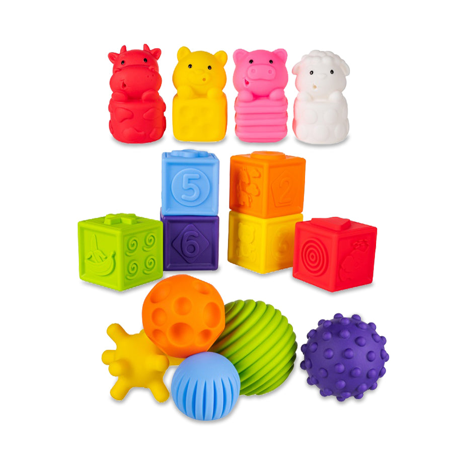 Đồ chơi hình khối nhựa mềm cho bé-16 chi tiết PEEK A BOO PAB025