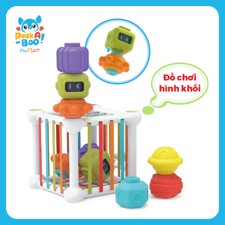 Đồ chơi thả khối và chong chóng sắc màu PEEK A BOO PAB999