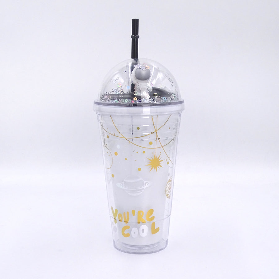 Clever Cup - Ly nhựa Astronaut Galaxy Trắng