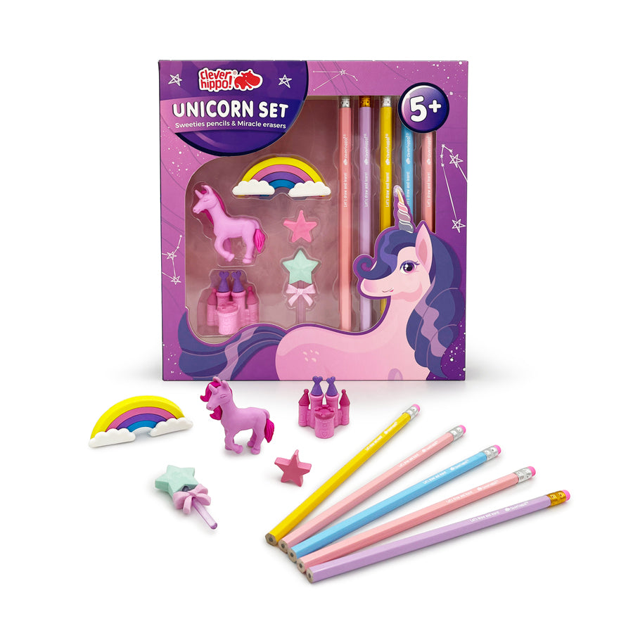Kingdom of Unicorn eraser and pencil combo CLEVERHIPPO PS01