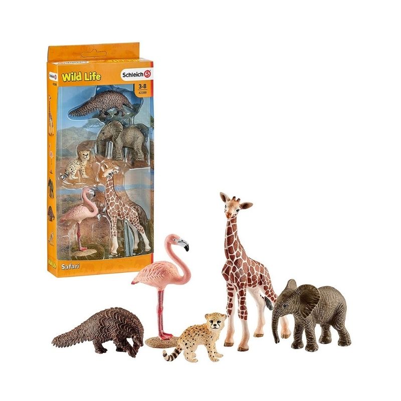 Bộ mô hình động vật hoang dã Safari (hồng hạc, hươu cao cổ)