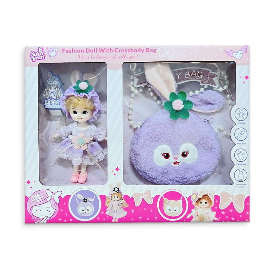 Bộ túi xách cùng búp bê tím mơ mộng SWEET HEART SH46