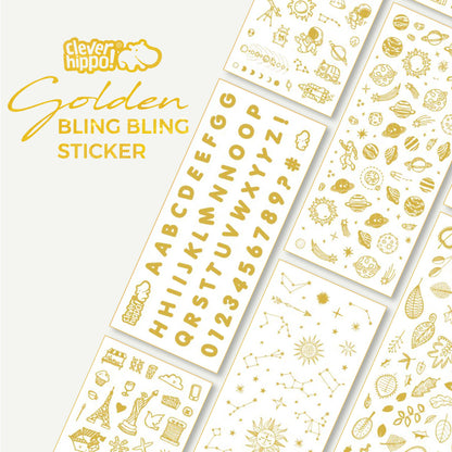 Bộ Golden Sticker lấp lánh Golden CLEVERHIPPO STICKER01