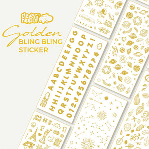 Bộ Golden Sticker lấp lánh Golden CLEVER HIPPO STICKER01
