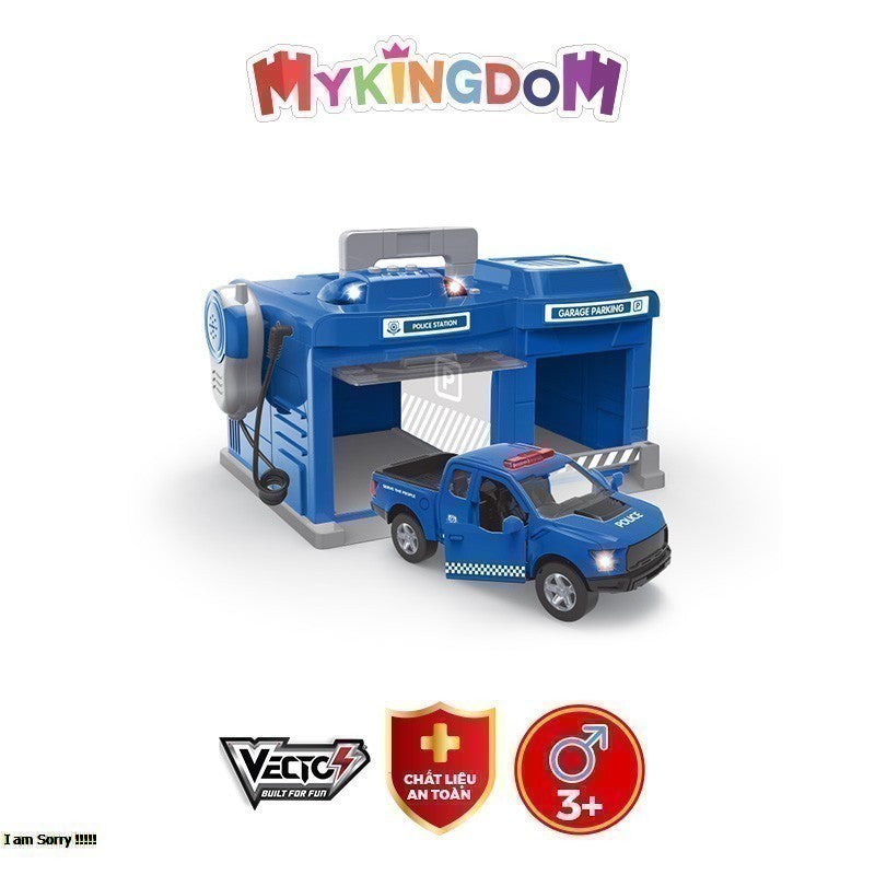Bộ đồ chơi trạm cảnh sát có bộ đàm, đèn và âm thanh VECTO VT556