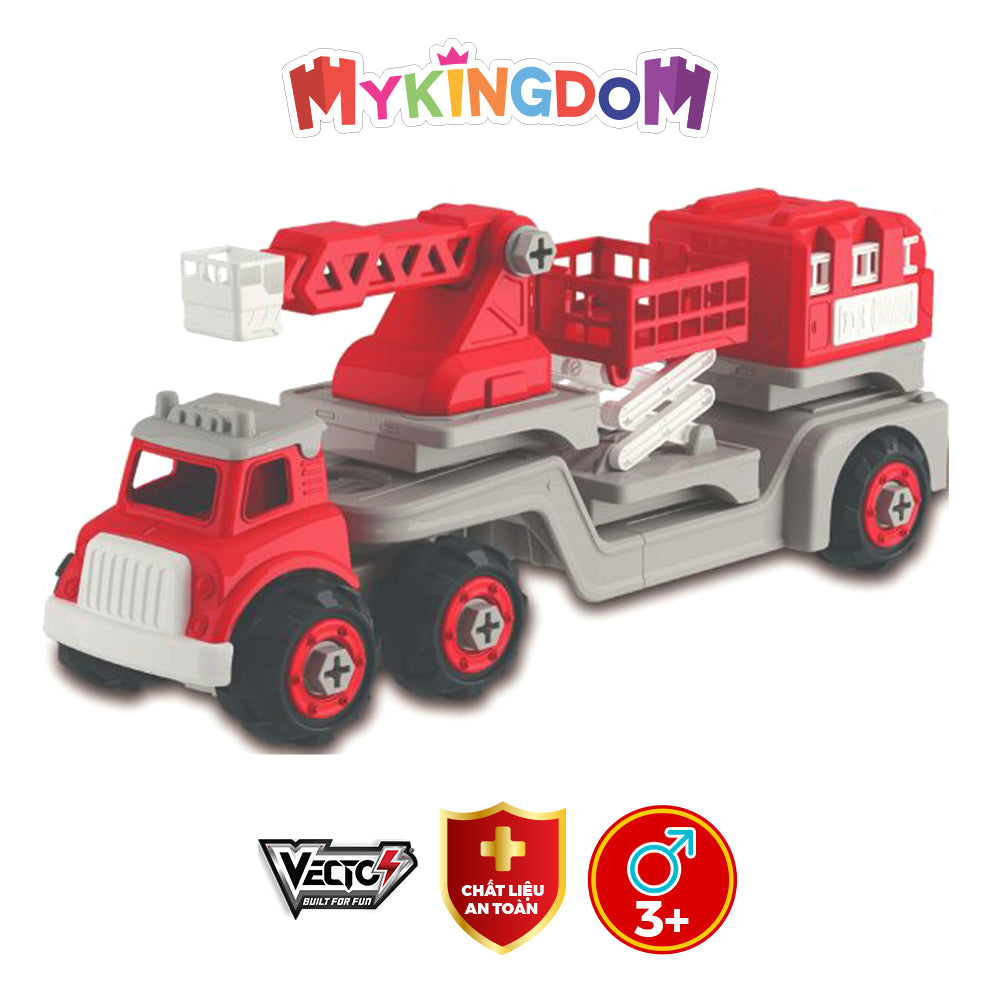 Bộ đồ chơi lắp ráp Vecto DIY 3 trong 1 - Xe cứu hỏa