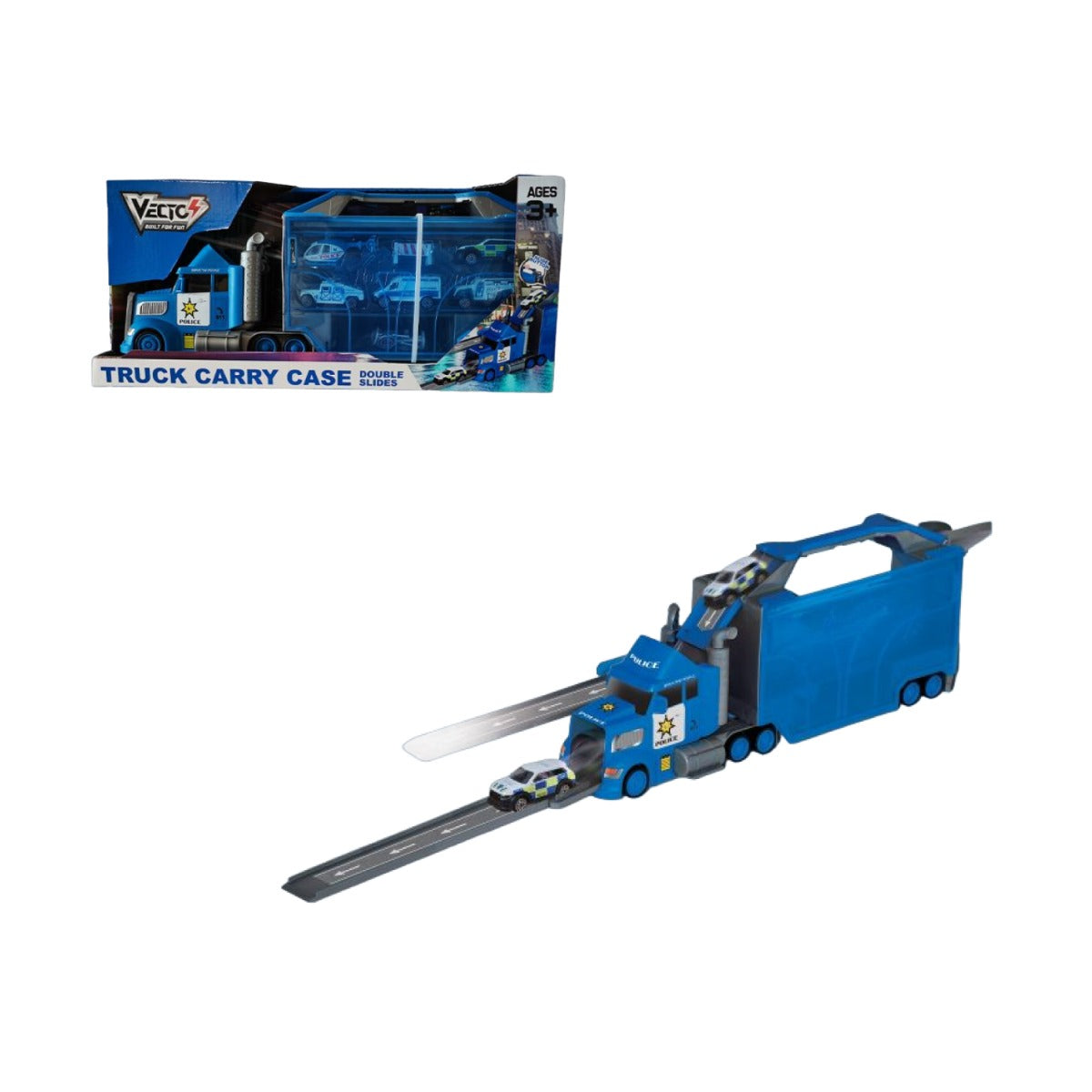 Đồ Chơi Xe Tải Nhiều Ngăn Cảnh Sát Với Đường Trượt Nối Dài Vecto Vt112