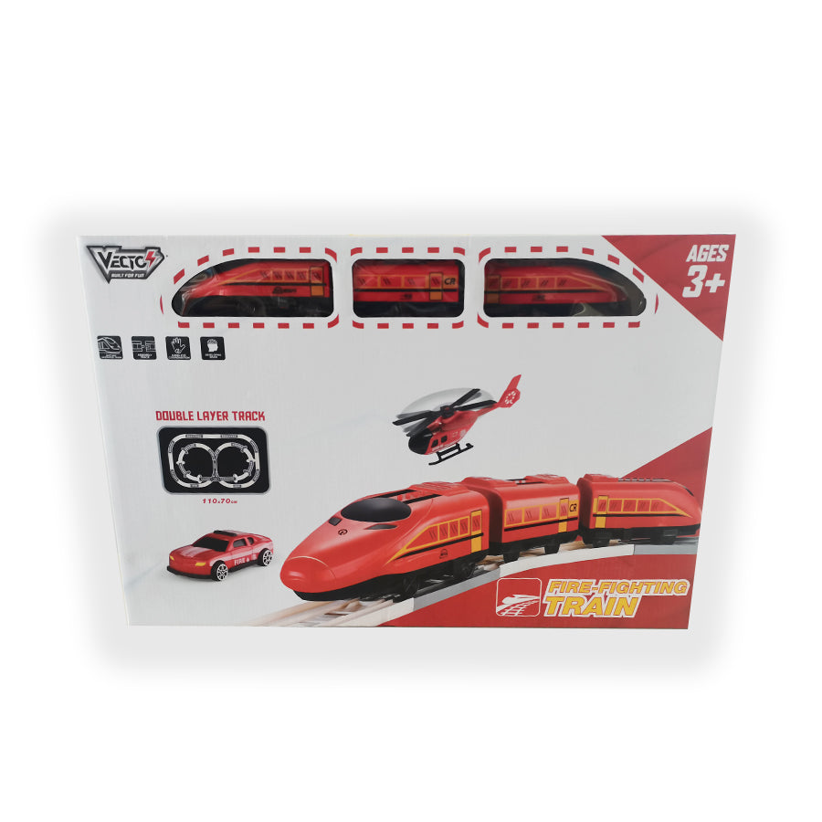 Battery-powered high-speed train and rail assembly kit - Firefighting VECTO VT1628-8