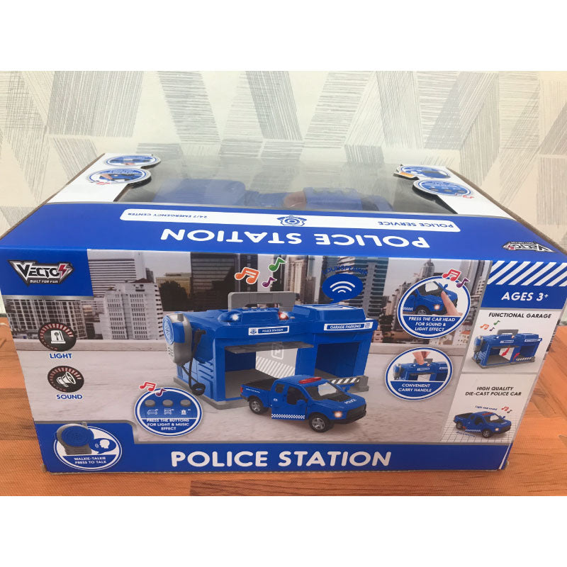 Bộ đồ chơi trạm cảnh sát có bộ đàm, đèn và âm thanh