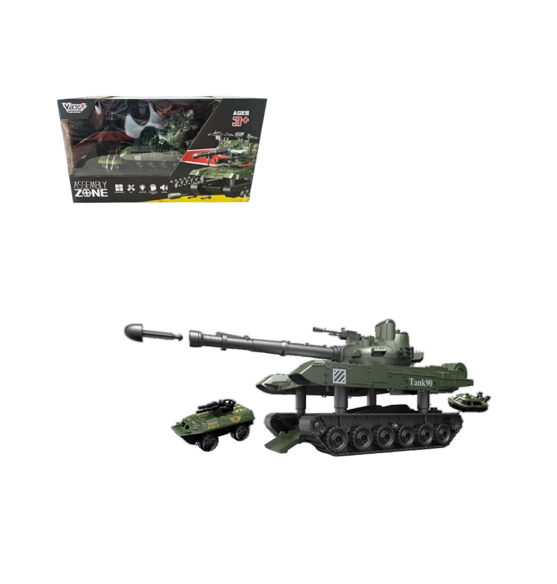 Đồ Chơi Lắp Ráp VECTO DIY Xe Tank Có Đèn Và Âm Thanh VECTO VT9098