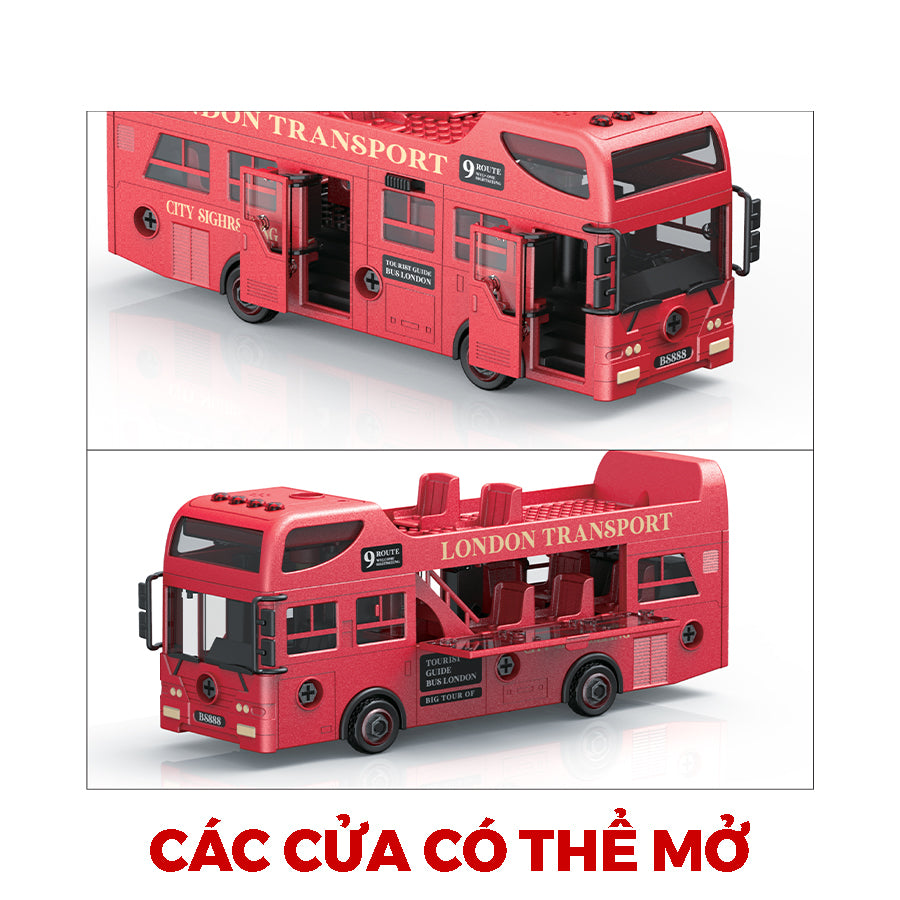 Đồ chơi lắp ráp VECTO DIY Xe buýt London có đèn và âm thanh VECTO VT9099B