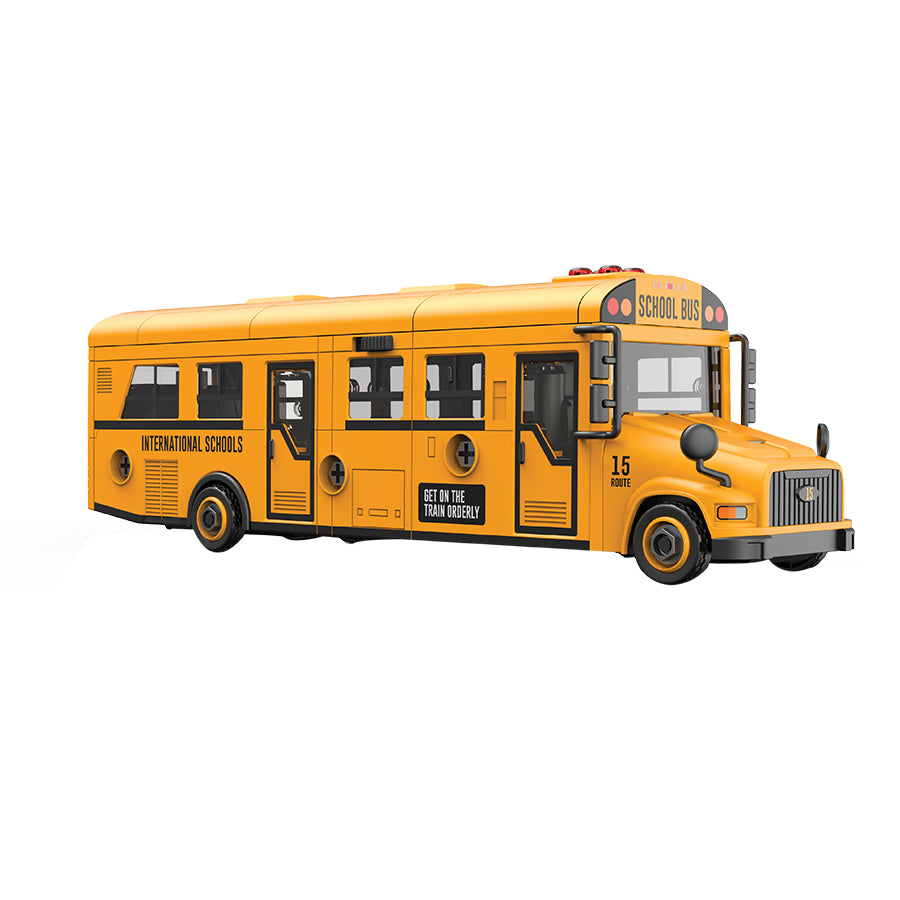 Đồ Chơi Lắp Ráp VECTO DIY Xe Buýt Đi Học Có Đèn Và Âm Thanh VECTO VT9099C