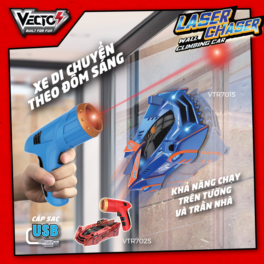 Xe leo tường điều khiển bằng tia sáng(xanh dương) VECTO VTR701S
